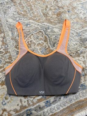 Victoria’s Secret sports bra orange pink grey gray womens size 36c